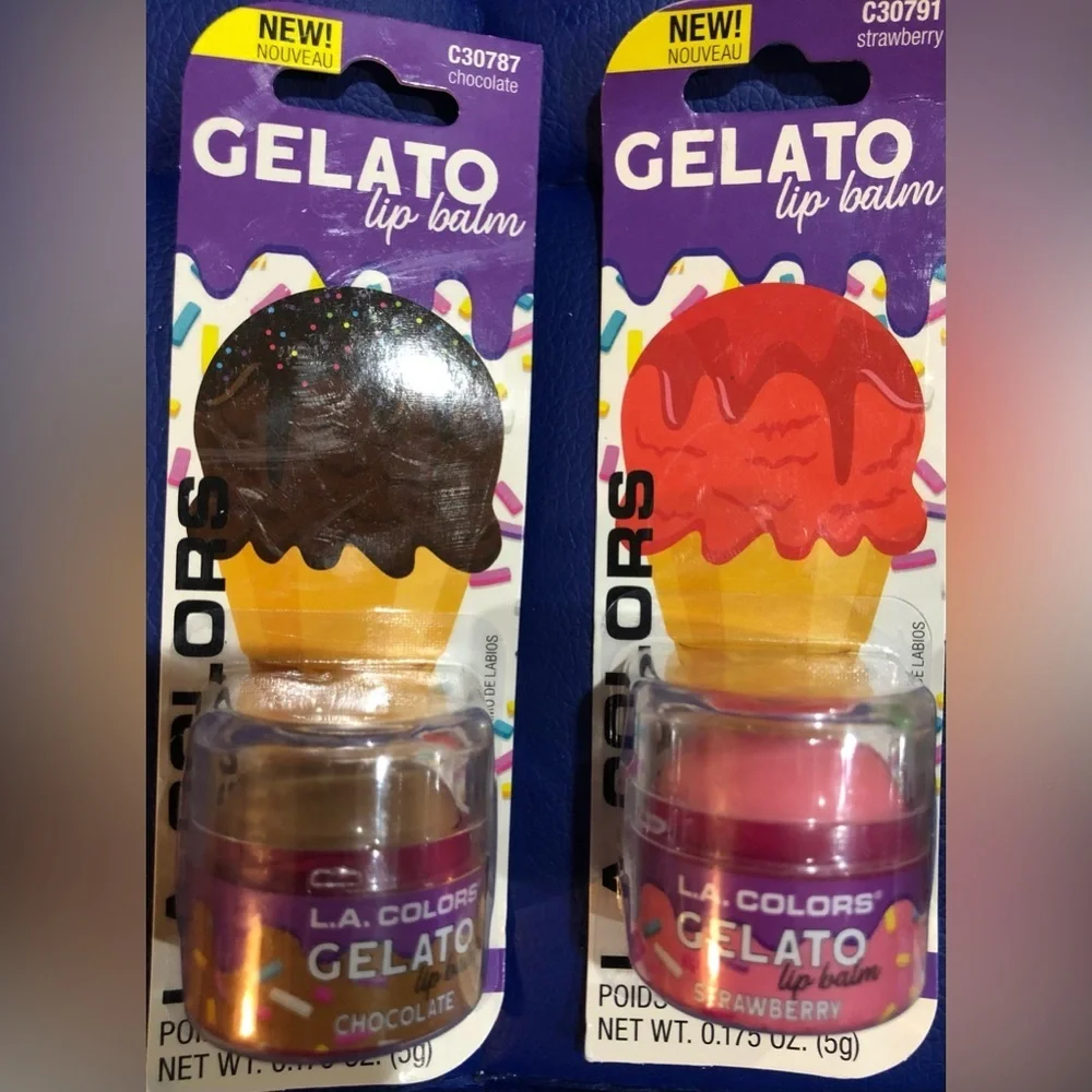 2pack gelato flavored lip gloss in chocolate strawberry mint orange &‎ vanilla